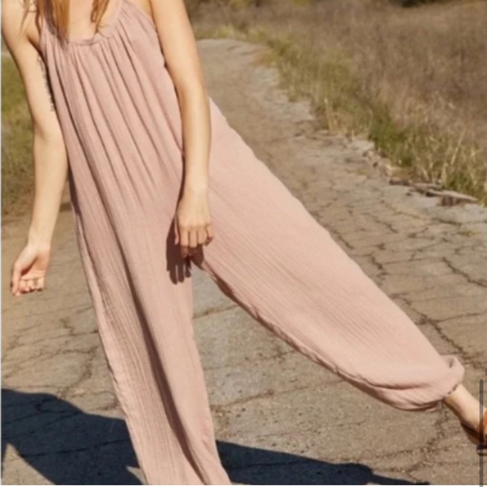 Christy Dawn Dusty Rose Pink Tie Strap Bobbi Jumper Jumpsuit-XS/S